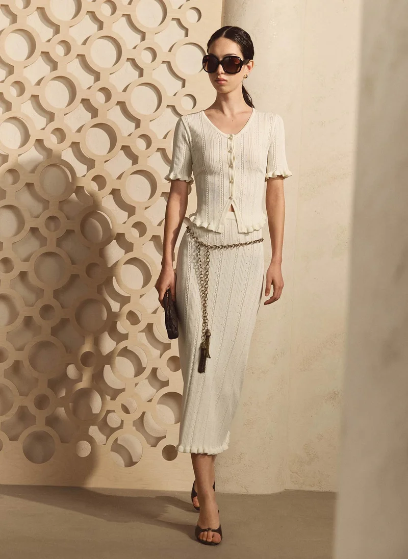 Lichi  Openwork knitted midi skirt for Women | Best Price UAE