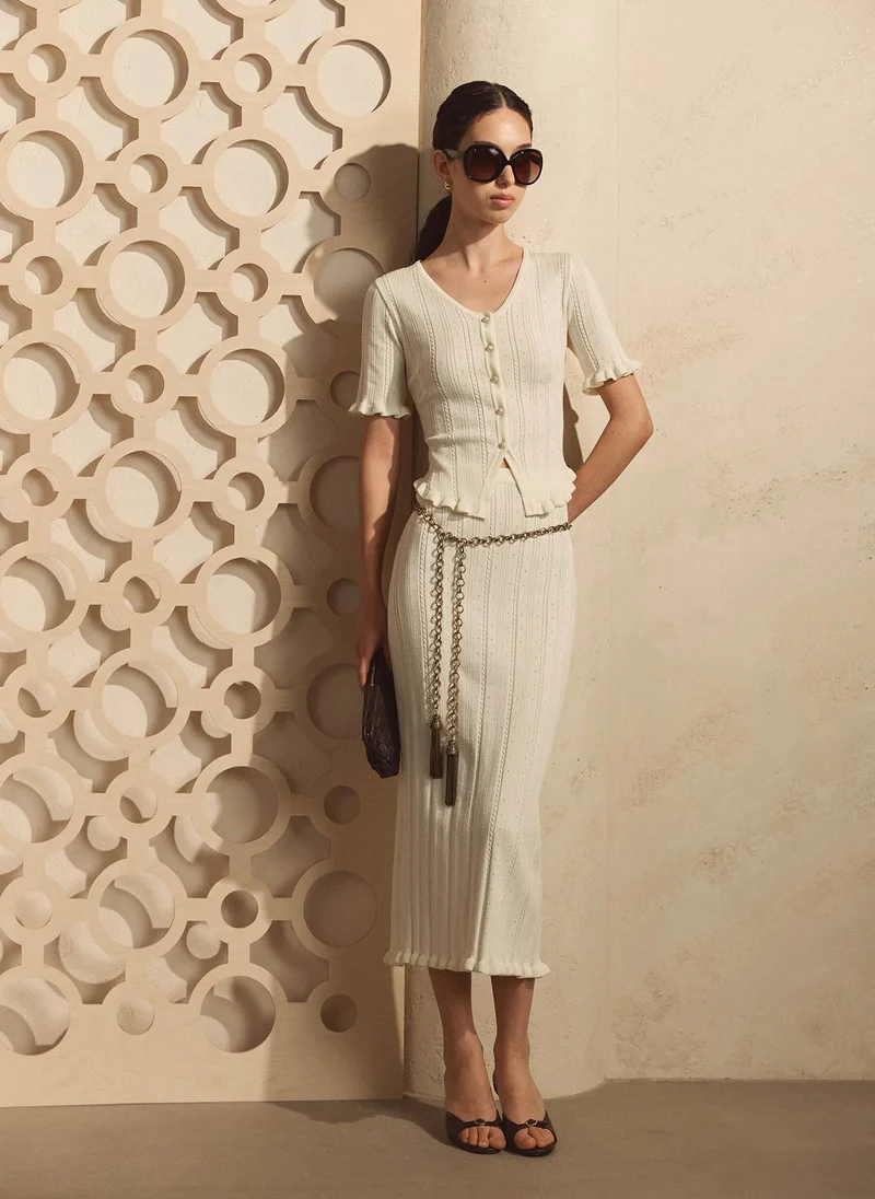 Lichi  Openwork knitted midi skirt for Women | Best Price UAE