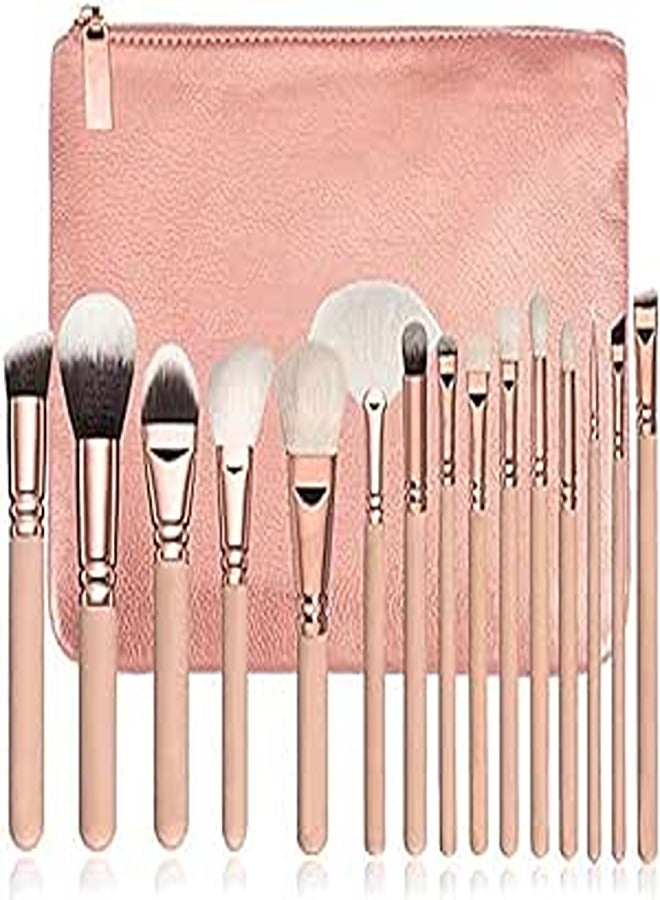 15pcs makeup brush sets professional beauty Cosmetic Brush Kit Makeup Tool Nylon kits bag Rose Gold