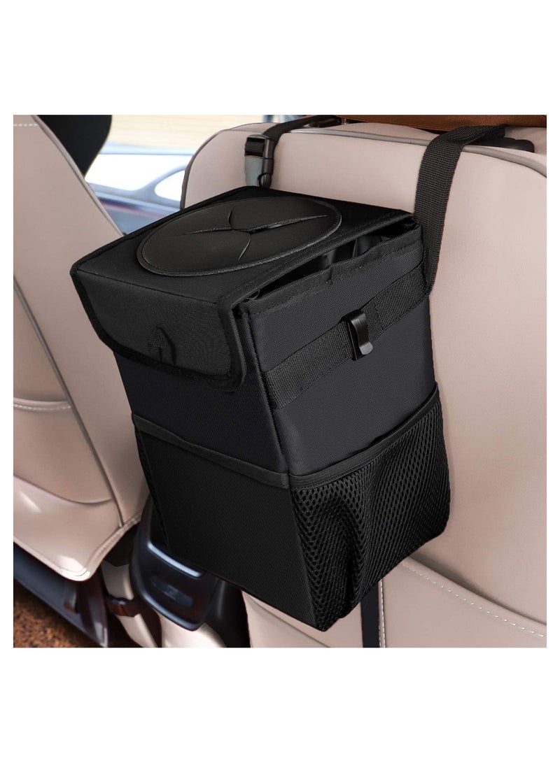 Toby's Car Trash Can for Car Cute, Car Trash Bag Folding Suspension Storage Bag Car Seat Back Storage Bag Car Garbage Cans Leak Proof Vehicle Trash Can Black - Image 1