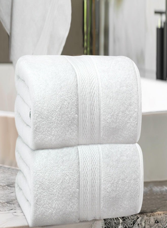 COTTON CRAFT Soft Giant Bath Sheet - 2 Pack Oversized 35x70 Extra Large Luxury Bath Towel - 600 GSM - 100% Ringspun Cotton - Absorbent Quick Dry Bathroom Shower Hotel Spa Towel Sheet - White - Image 2