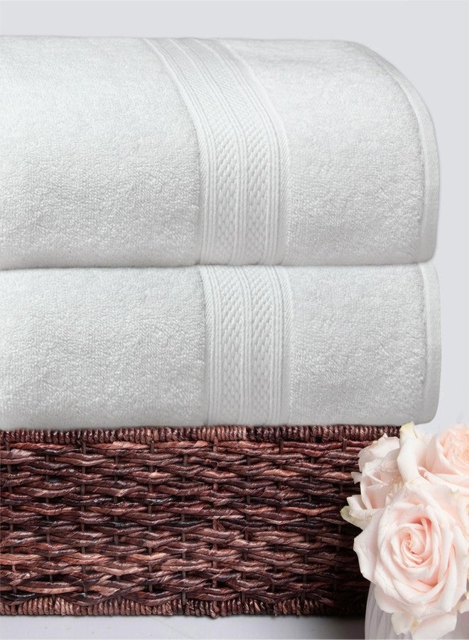 COTTON CRAFT Soft Giant Bath Sheet - 2 Pack Oversized 35x70 Extra Large Luxury Bath Towel - 600 GSM - 100% Ringspun Cotton - Absorbent Quick Dry Bathroom Shower Hotel Spa Towel Sheet - White - Image 4