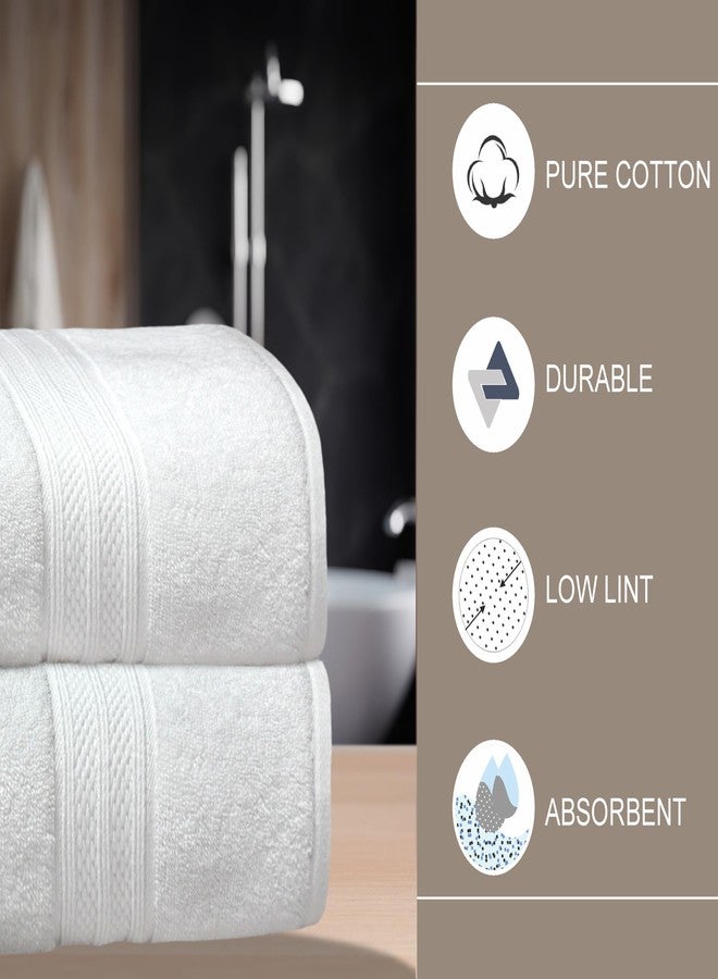 COTTON CRAFT Soft Giant Bath Sheet - 2 Pack Oversized 35x70 Extra Large Luxury Bath Towel - 600 GSM - 100% Ringspun Cotton - Absorbent Quick Dry Bathroom Shower Hotel Spa Towel Sheet - White - Image 3