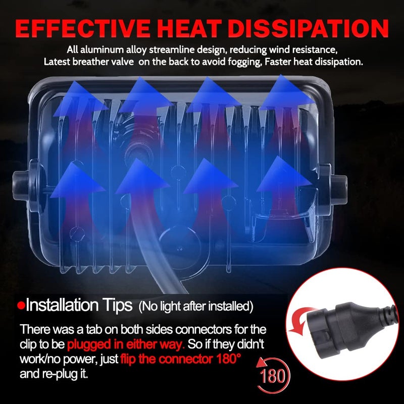 Z-OFFROAD مصابيح ضباب LED معتمدة من DOT لسيارة فورد F150 2015-2020، مجموعة مصابيح قيادة مستطيلة مقاومة للماء - سوداء - Image 3