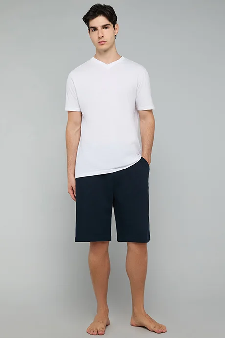 R&B Solid Lounge Shorts with Drawstring Waist