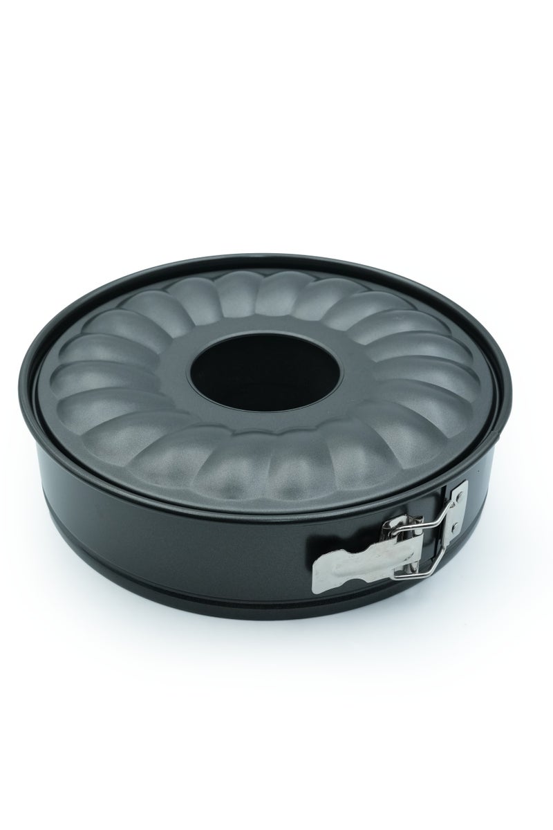 Beram 26cm Round Springform Cake Tin, 2 Base Set with Flat and Tube Base, premium Non-Stick Coating, Leak-Proof, Easy-Release Lock, Steel Baking Pan for Cheesecake, Bundt & Sponge Cakes - Image 1