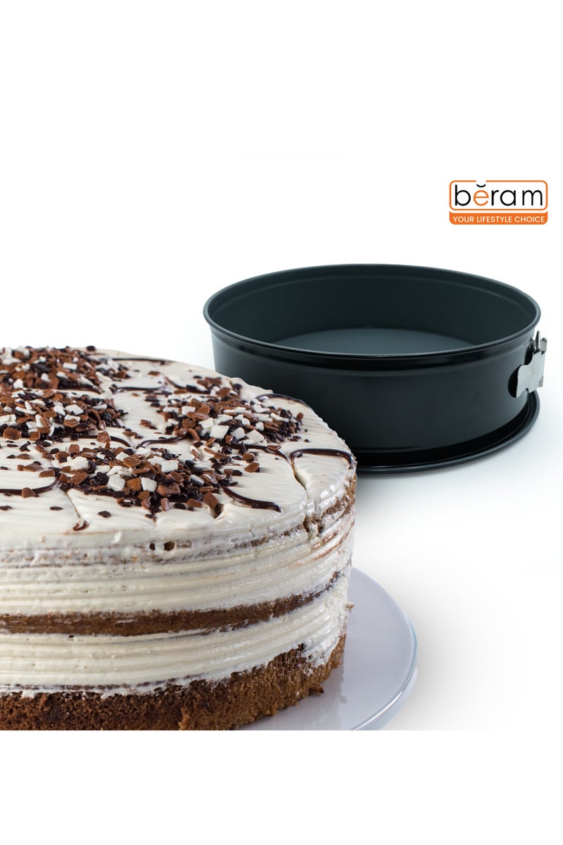 Beram 26cm Round Springform Cake Tin, 2 Base Set with Flat and Tube Base, premium Non-Stick Coating, Leak-Proof, Easy-Release Lock, Steel Baking Pan for Cheesecake, Bundt & Sponge Cakes - Image 4