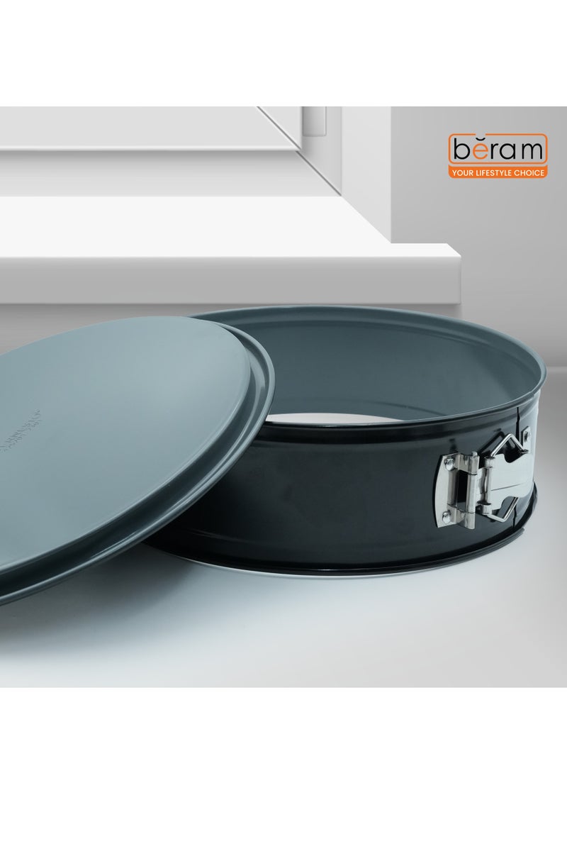 Beram 26cm Round Springform Cake Tin, 2 Base Set with Flat and Tube Base, premium Non-Stick Coating, Leak-Proof, Easy-Release Lock, Steel Baking Pan for Cheesecake, Bundt & Sponge Cakes - Image 5