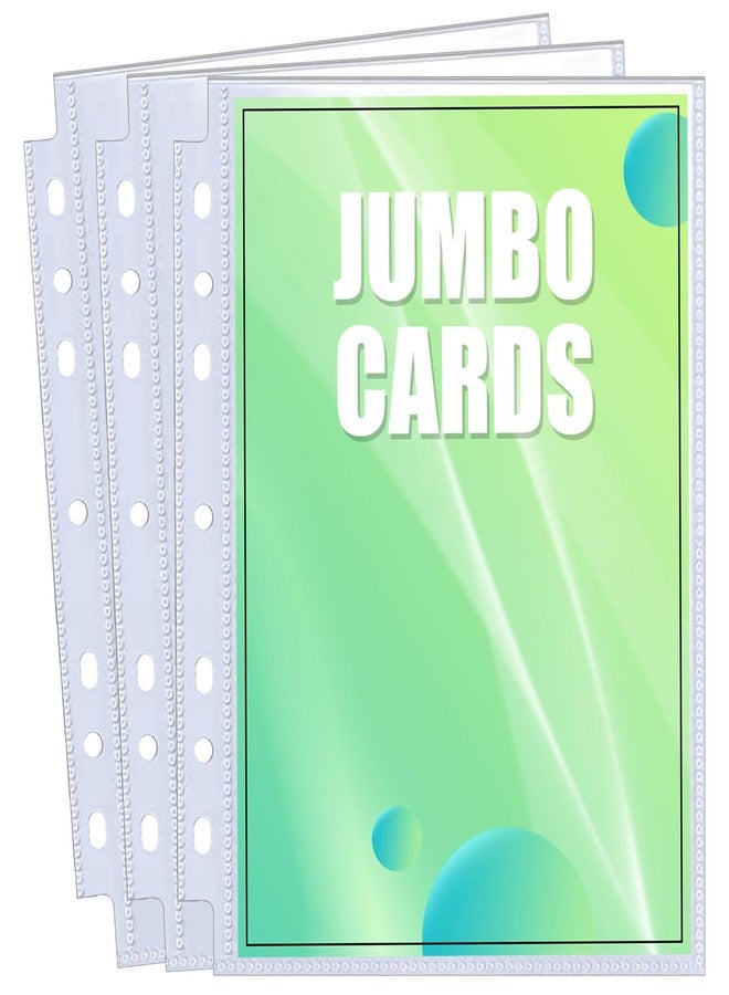 WITHYU 50 Pack Jumbo Card Sleeves for A5 3/6 Ring Binders, 5.4" x 7.4" Ultra-Clear Top-Loading Sheets, Double-Sided Design with 100 Pockets, Oversized Card Protectors - Image 1