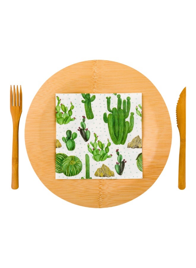 Restaurantware 13 Inch Paper Luncheon Napkins, 500 Cactus Design Printed Napkins - 3-Ply, Textured Edges, White Paper Decorated Napkins, Soft And Strong, For Parties Or Catering Events - Image 1