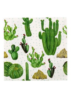 Restaurantware Restaurantware-13 Inch Paper Luncheon Napkins, 500 Cactus Design Printed Napkins - 3-Ply, Textured Edges, White Paper Decorated Napkins, Soft And Strong, For Parties Or Catering Events  - Image 4