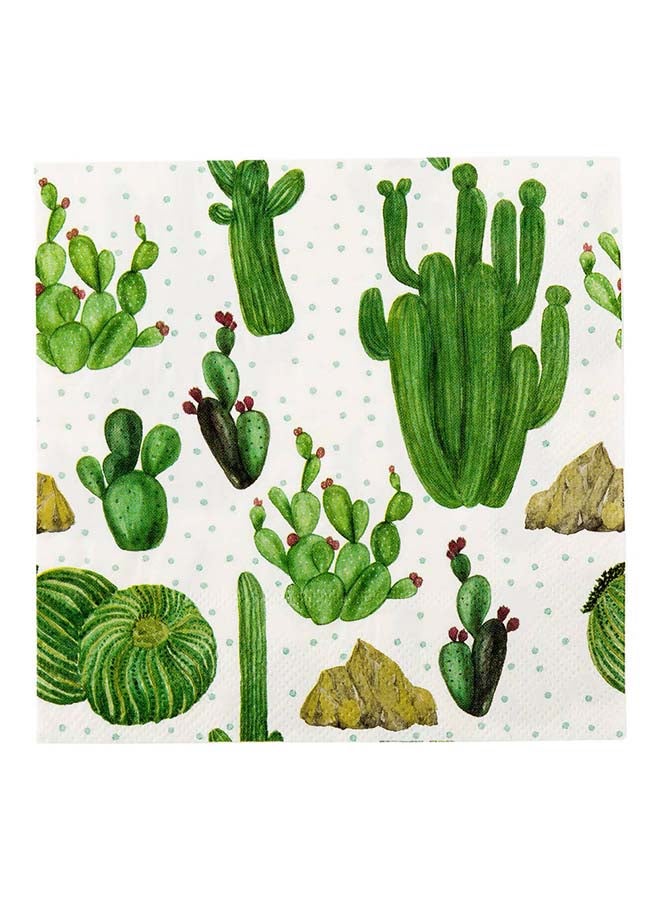 Restaurantware 13 Inch Paper Luncheon Napkins, 500 Cactus Design Printed Napkins - 3-Ply, Textured Edges, White Paper Decorated Napkins, Soft And Strong, For Parties Or Catering Events - Image 4