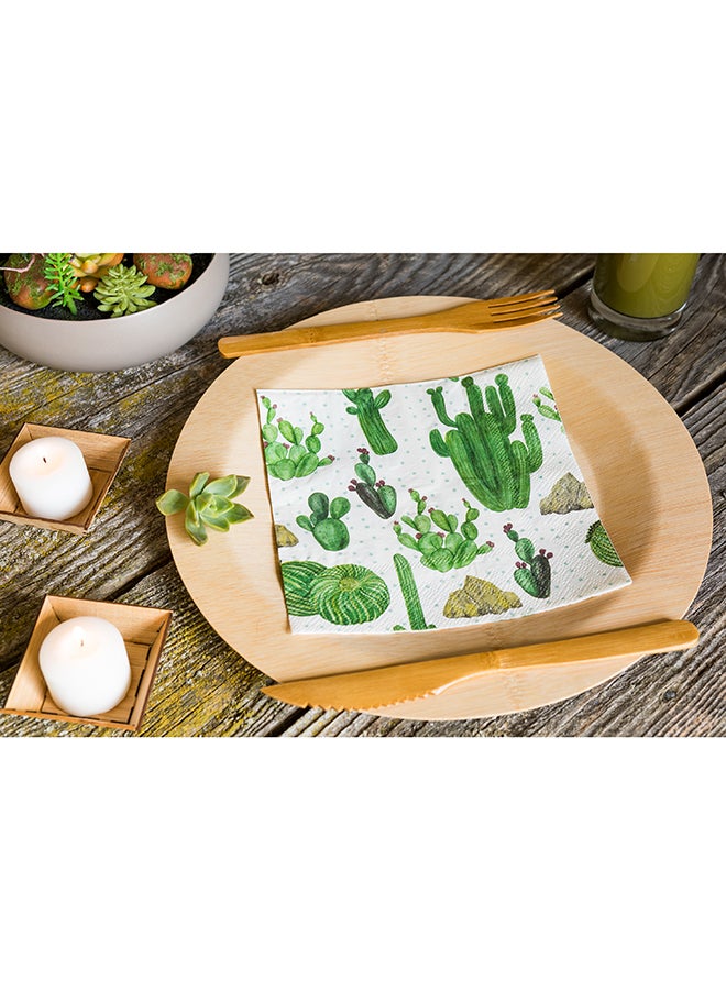 Restaurantware 13 Inch Paper Luncheon Napkins, 500 Cactus Design Printed Napkins - 3-Ply, Textured Edges, White Paper Decorated Napkins, Soft And Strong, For Parties Or Catering Events - Image 5