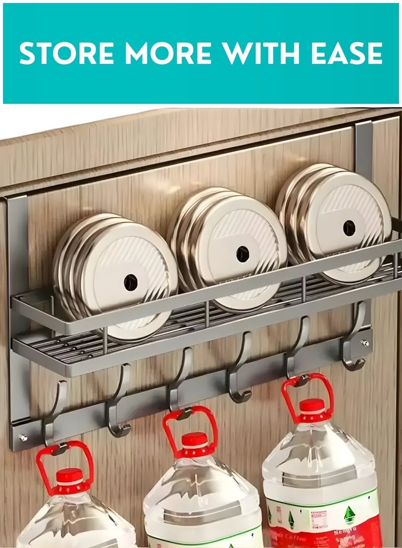 Bathroom Towel Rack with Shelf, Towel Bar & Hooks, 2-Tier Wall Mounted Stainless Steel Towel Holder, Rust Resistant Space Saving Organizer for Towels, Robes & Bathroom Accessories, Hotel Style Design - Image 5