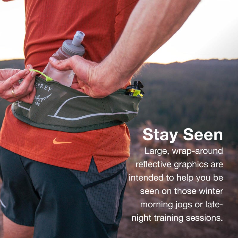 Osprey Duro Dyna LT Hydration Waist Pack for Running, Phantom Grey/Toffee Orange, Extended Fit - Image 5