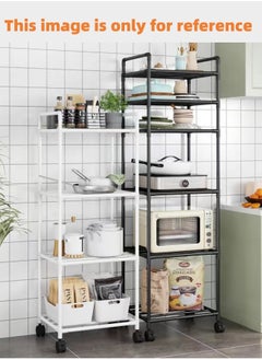 BUPY 4-Tier Kitchen Storage Rack - High Quality Metal Pipes Storage Shelves for Home Bathroom, Kitchen, Balcony and Garden (White)  - Image 2
