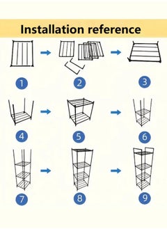 BUPY 4-Tier Kitchen Storage Rack - High Quality Metal Pipes Storage Shelves for Home Bathroom, Kitchen, Balcony and Garden (White)  - Image 3