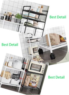 BUPY 4-Tier Kitchen Storage Rack - High Quality Metal Pipes Storage Shelves for Home Bathroom, Kitchen, Balcony and Garden (White)  - Image 4
