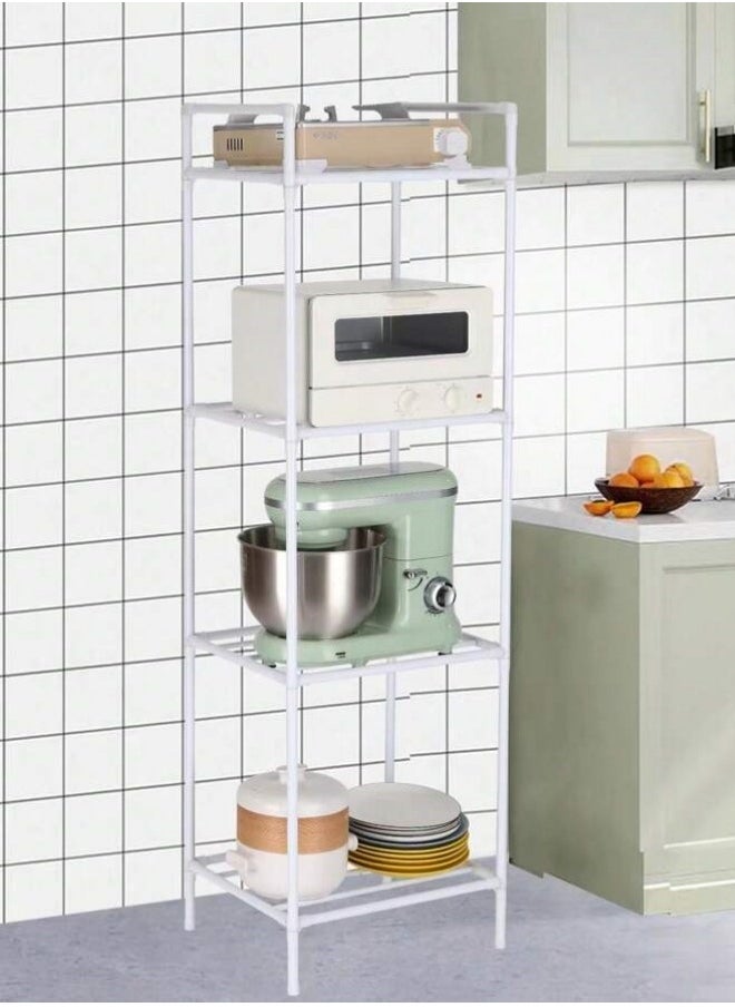 BUPY 4-Tier Kitchen Storage Rack - High Quality Metal Pipes Storage Shelves for Home Bathroom, Kitchen, Balcony and Garden (White)  - Image 5
