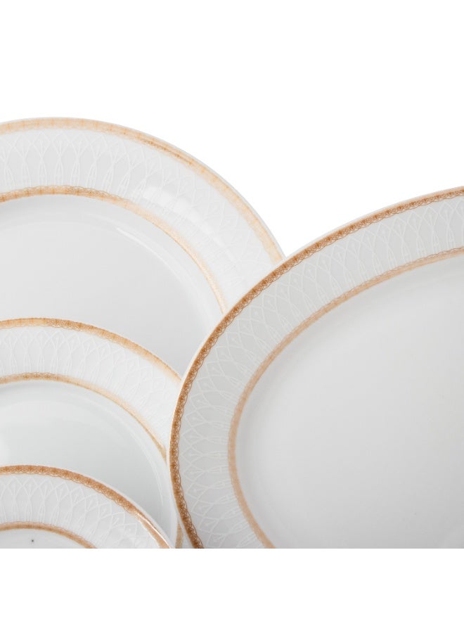 دانيا طقم سفرة بورسلين 45 قطعة لون أبيض مع خط ذهبي يكفي لـ 6 أشخاص أبيض - Image 4