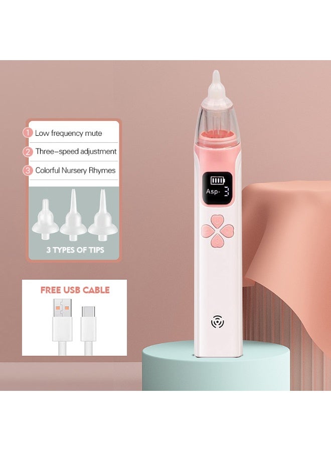 Electric Silent Baby Nasal Aspirator Automatic Nose Cleaner With Silicone Nose Tips Music Soothing Function Rechargeable Portable Nasal Aspirators - Image 2