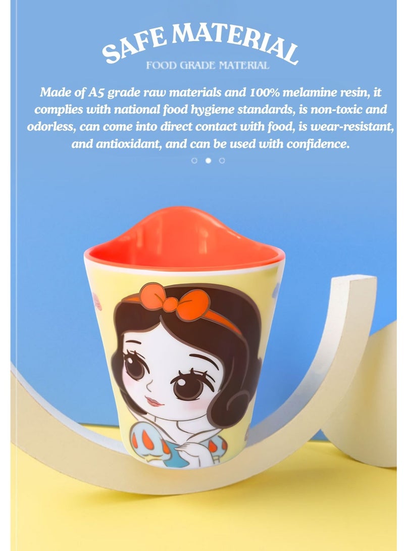 Disney Princess Snow White Kids Cup – Food Grade Plastic Drinking Tumbler for Girls, Lightweight & Durable Cartoon Cup (Yellow/Red) - Image 2