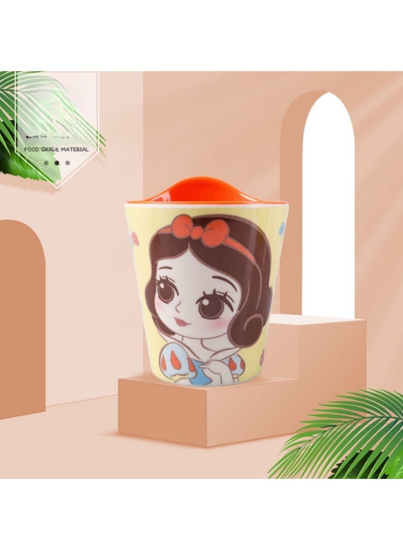 Disney Princess Snow White Kids Cup – Food Grade Plastic Drinking Tumbler for Girls, Lightweight & Durable Cartoon Cup (Yellow/Red) - Image 4