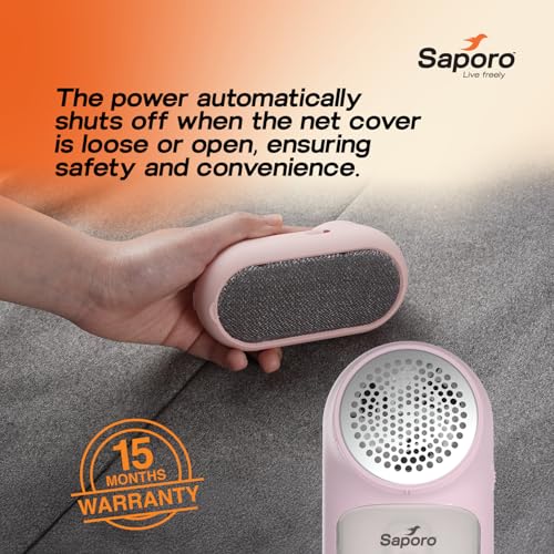 Saporo SLR 3706 Fabric Shaver for Clothes, Rechargeable Lint Remover with Fabric Brush, Type-C Charging, Removes Pills & Fuzz from Sweaters, Jackets, Shawls, Curtains & Carpets - Image 4