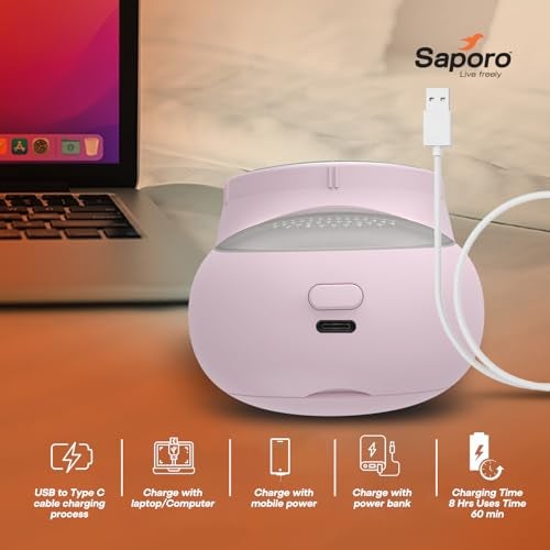 Saporo SLR 3706 Fabric Shaver for Clothes, Rechargeable Lint Remover with Fabric Brush, Type-C Charging, Removes Pills & Fuzz from Sweaters, Jackets, Shawls, Curtains & Carpets - Image 5