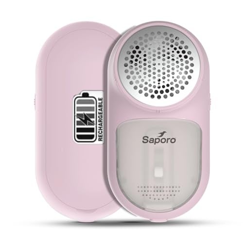 Saporo SLR 3706 Fabric Shaver for Clothes, Rechargeable Lint Remover with Fabric Brush, Type-C Charging, Removes Pills & Fuzz from Sweaters, Jackets, Shawls, Curtains & Carpets - Image 1