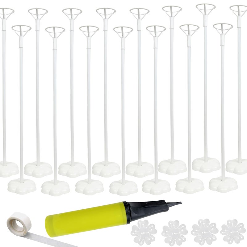 Efay Balloon Stand Kit, 15 pack Balloon Stick Holder with Base for Table Top Centerpiece Party Decoration, Reusable Balloon Column Stand Suit for Happy Birthday/Graduation/Wedding Parties - Image 1