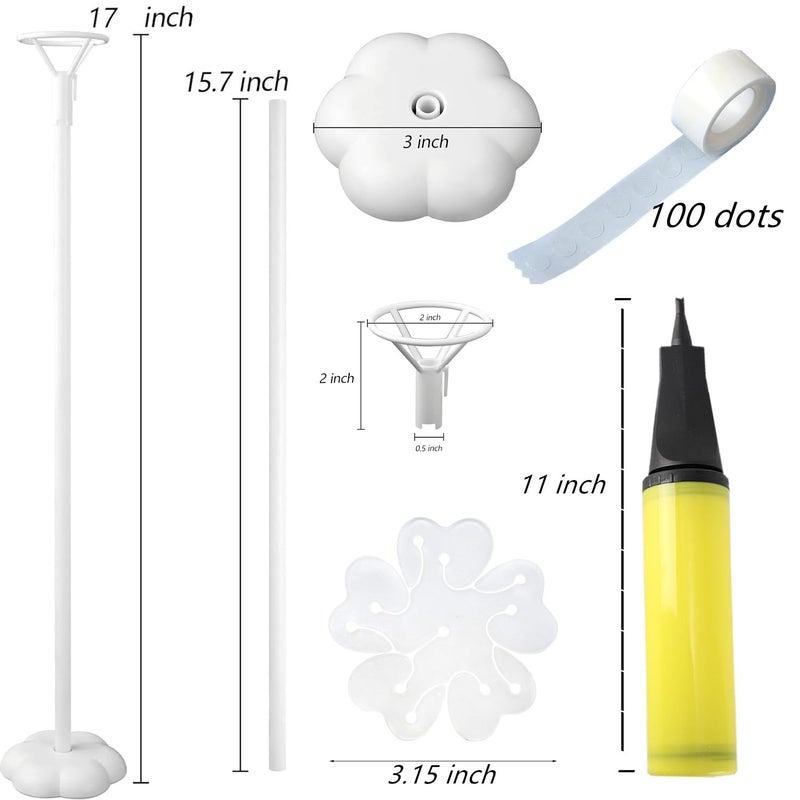 Efay Balloon Stand Kit, 15 pack Balloon Stick Holder with Base for Table Top Centerpiece Party Decoration, Reusable Balloon Column Stand Suit for Happy Birthday/Graduation/Wedding Parties - Image 2