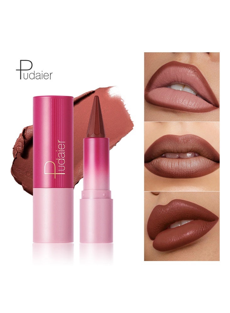 pudaier Feel It Lipstick-Pencil Matte Waterproof Long Lasting Lipstick Lips Contour Makeup Lip Liner Lipsticks, One Stroke Define Lip Liner Non Drying,Easy Color Lip Liner Lipstick #04 Crimson Lake - Image 1