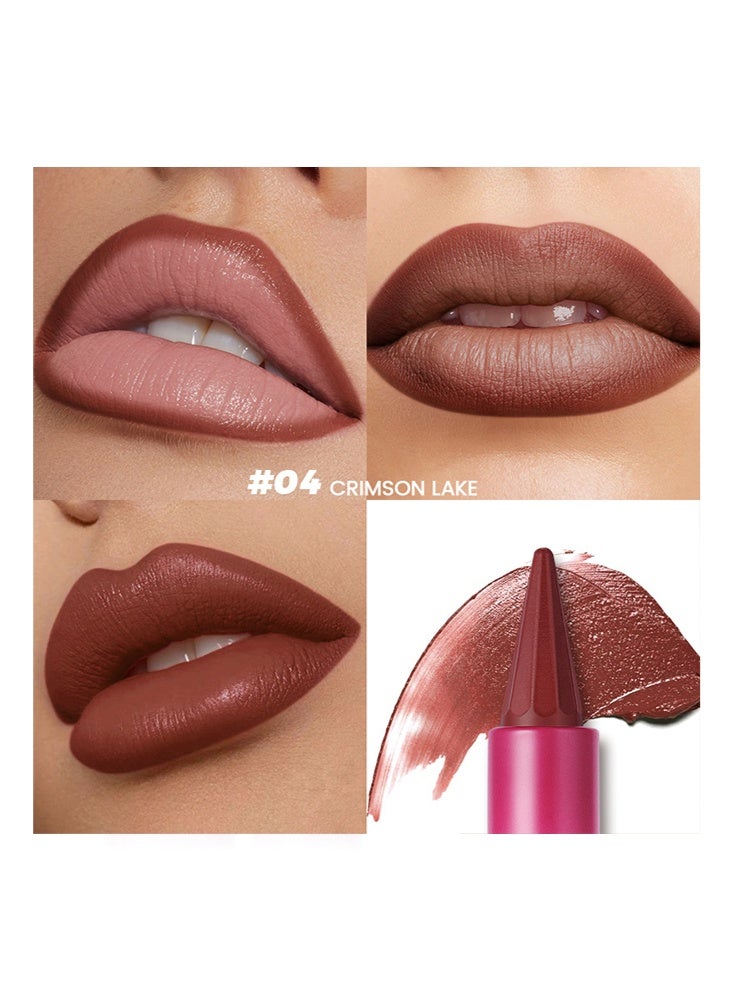 pudaier Feel It Lipstick-Pencil Matte Waterproof Long Lasting Lipstick Lips Contour Makeup Lip Liner Lipsticks, One Stroke Define Lip Liner Non Drying,Easy Color Lip Liner Lipstick #04 Crimson Lake - Image 2