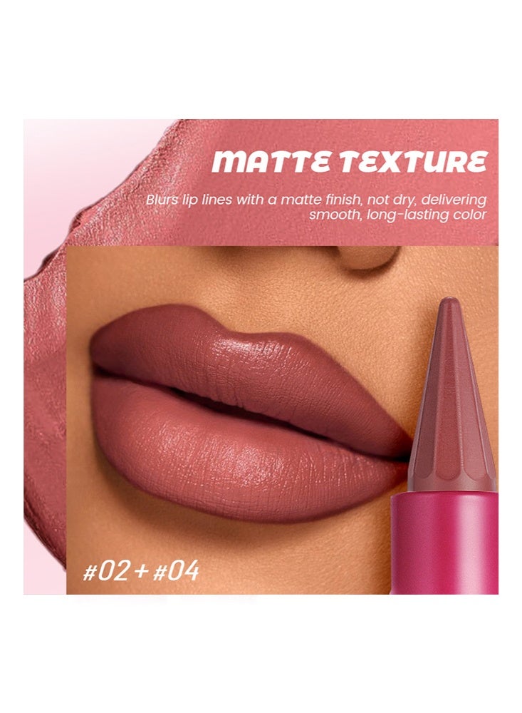 pudaier Feel It Lipstick-Pencil Matte Waterproof Long Lasting Lipstick Lips Contour Makeup Lip Liner Lipsticks, One Stroke Define Lip Liner Non Drying,Easy Color Lip Liner Lipstick #04 Crimson Lake - Image 3