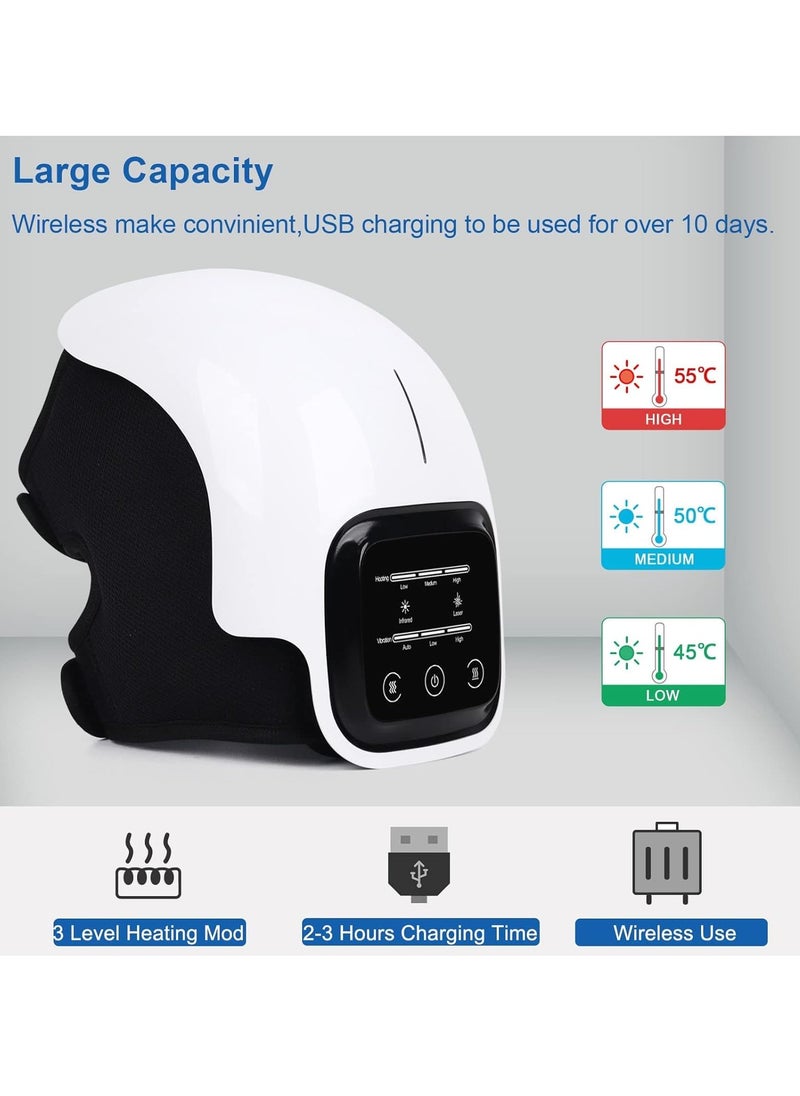 TIGER - Knee Massager with Heat - Vibration & LED Display -- Smart Wearable Knee Massage Device for Arthritis Relief, Joint Pain, Injury Recovery, Swelling & Stiffness – Rechargeable Electronic Therapy Massager for Men & Women – Portable & Adjustable, Black - Image 1