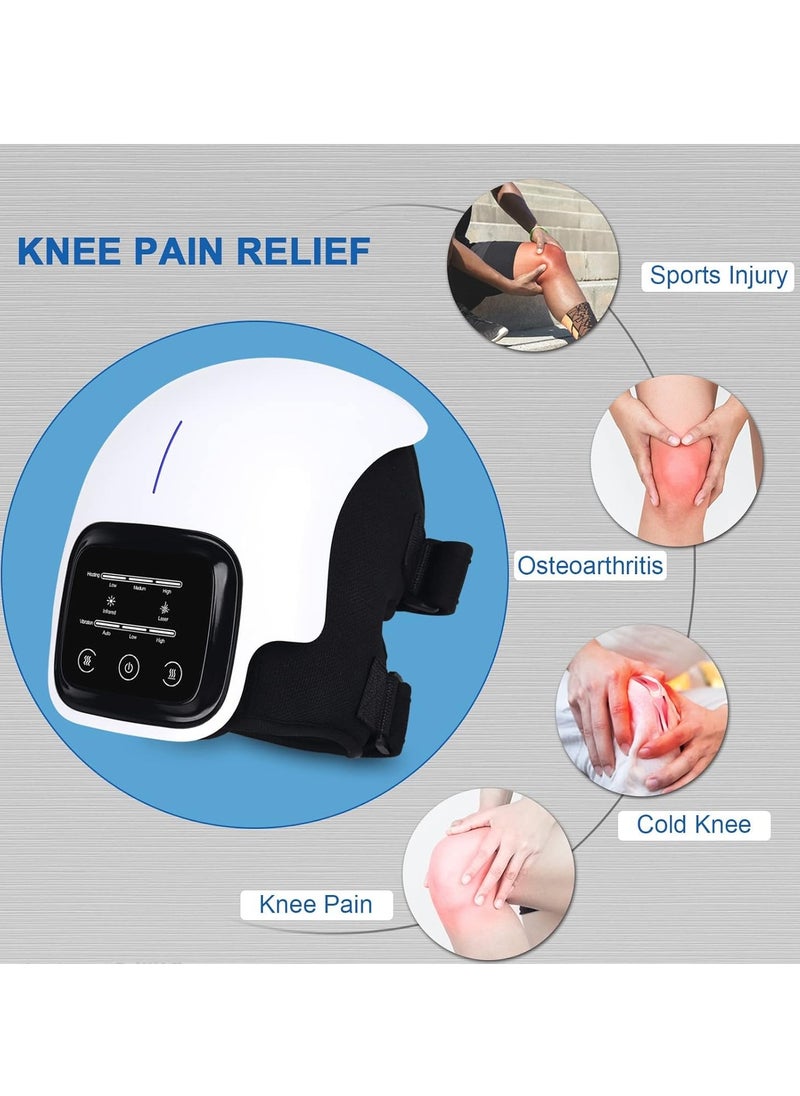 TIGER - Knee Massager with Heat - Vibration & LED Display -- Smart Wearable Knee Massage Device for Arthritis Relief, Joint Pain, Injury Recovery, Swelling & Stiffness – Rechargeable Electronic Therapy Massager for Men & Women – Portable & Adjustable, Black - Image 1