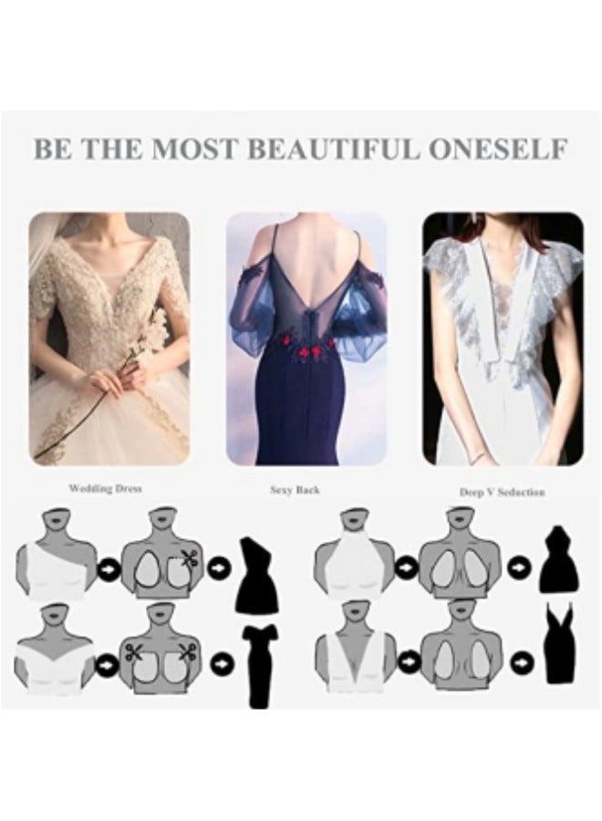 GGEROU 2 Pairs Invisible Adhesive Bra Adhesive Sticky Push Up Bra,Beige - Image 2