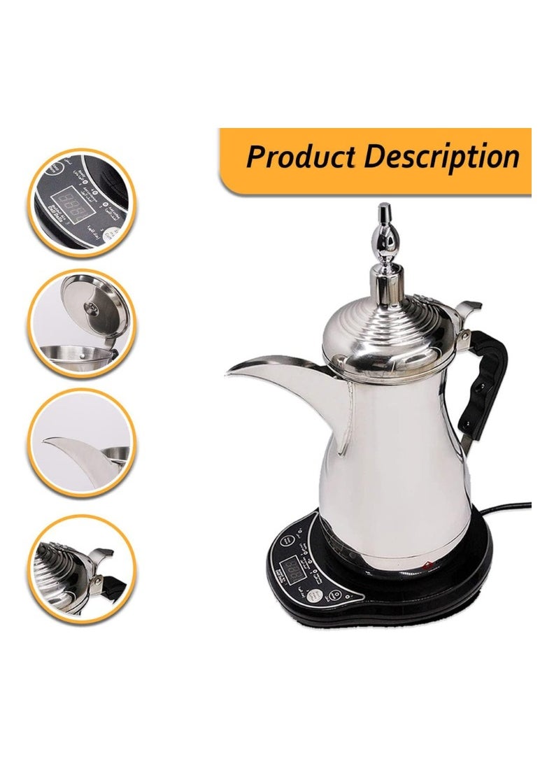 Gulf Dalla - Gulf Dalla - Electric Coffee and Tea Maker Machine (1000ml, Silver) - Image 1