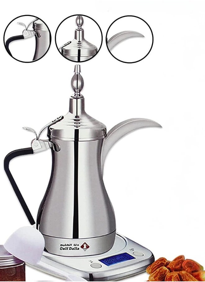 Gulf Dalla - Gulf Dalla - Electric Coffee and Tea Maker Machine (1000ml, Silver) - Image 1