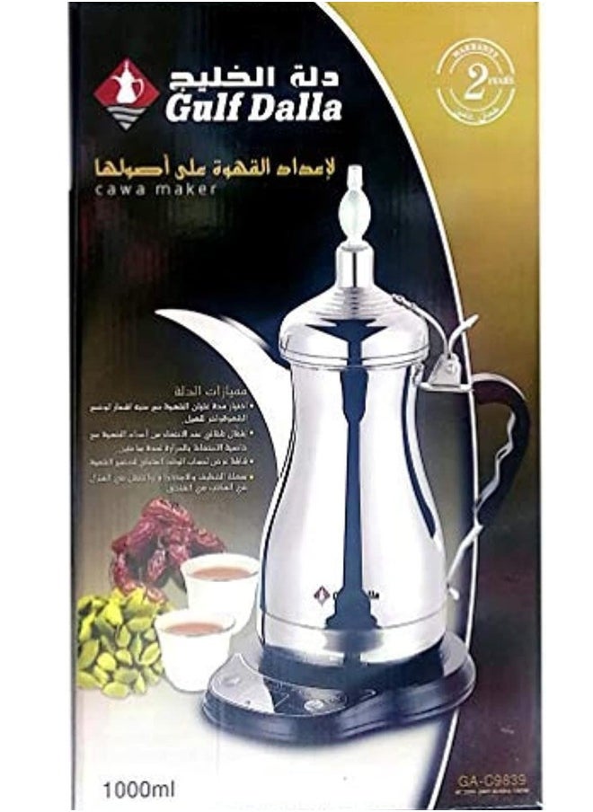 Gulf Dalla - Gulf Dalla - Electric Coffee and Tea Maker Machine (1000ml, Silver) - Image 1