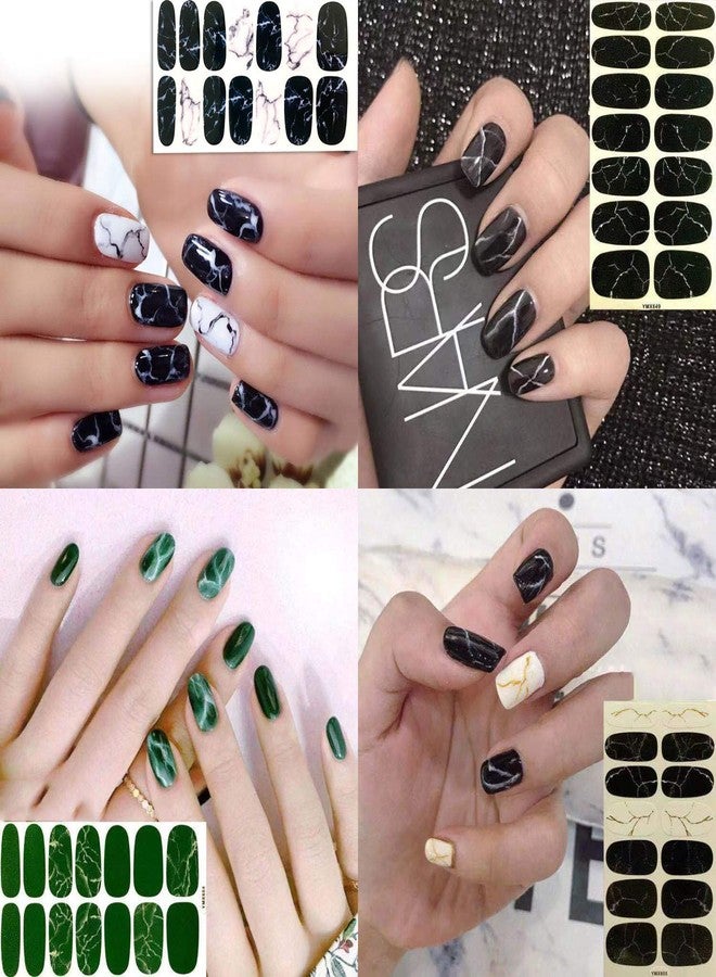 SILPECWEE 30 Sheets Adhesive Nail Polish Strips Wraps 1Pc Nail File Marbling Ombre Design Nail Art Stickers Decals Manicure Kit for Women - Image 5