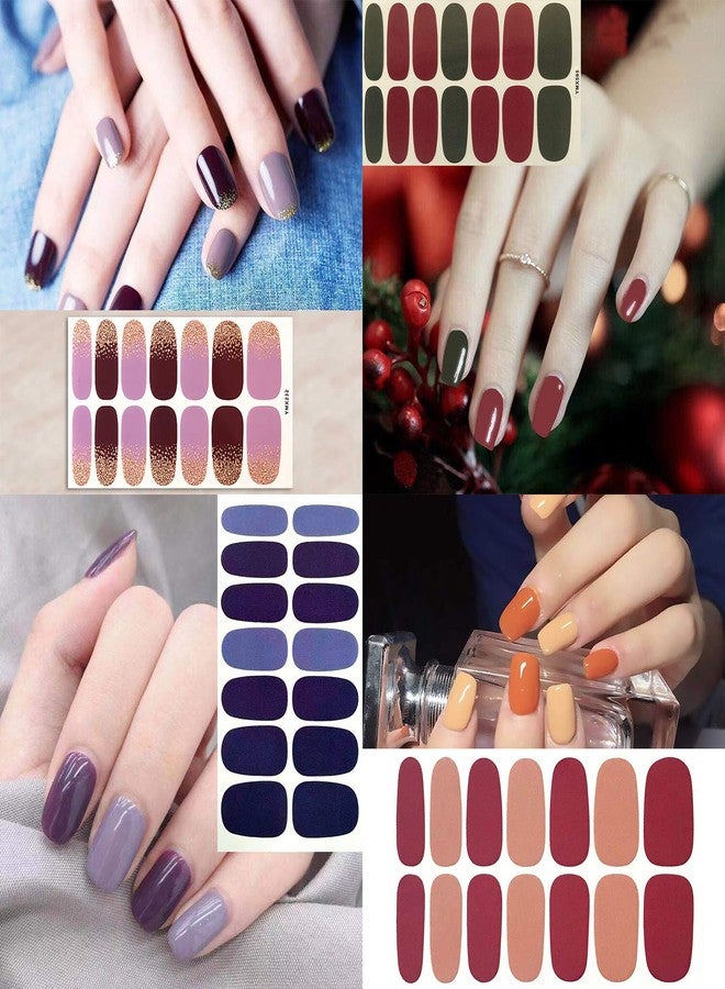 SILPECWEE 30 Sheets Adhesive Nail Polish Strips Wraps 1Pc Nail File Marbling Ombre Design Nail Art Stickers Decals Manicure Kit for Women - Image 4