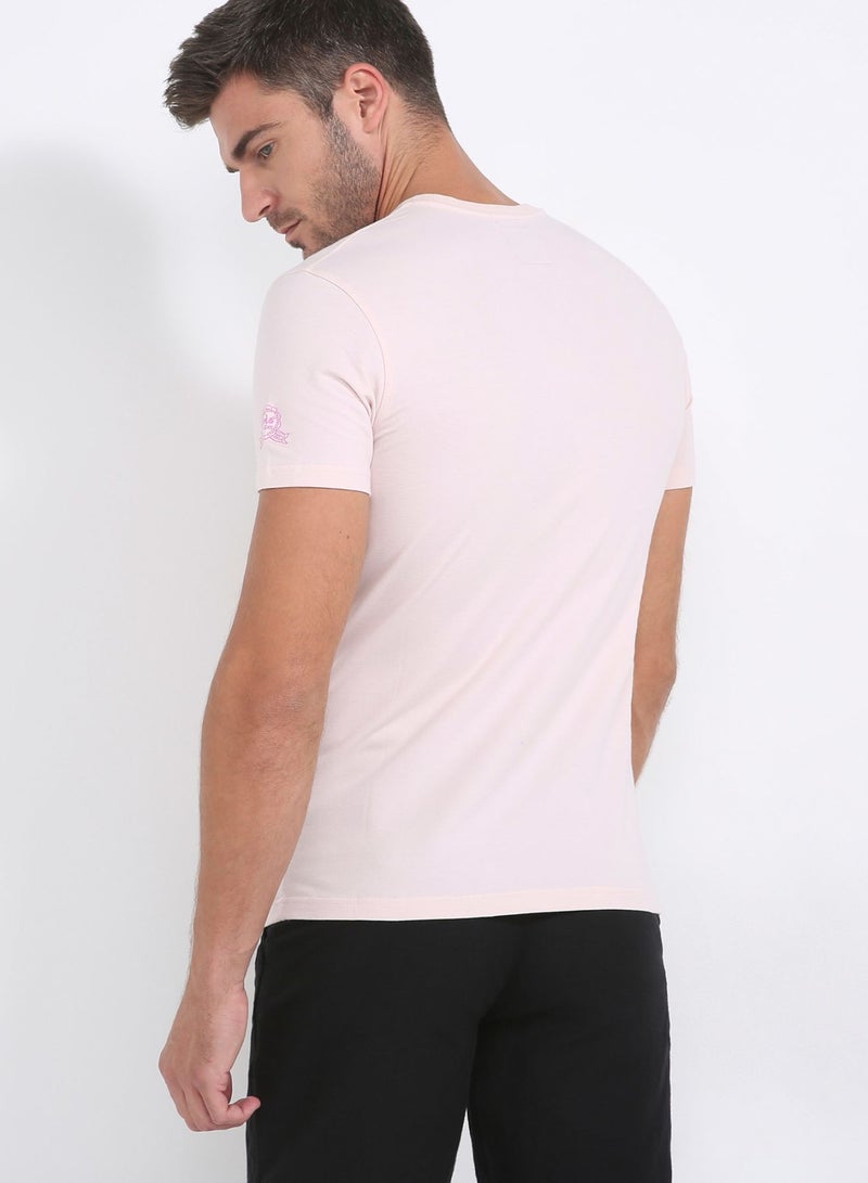 لويس قميص عنق مستدير بأكمام قصيرة 431 وردي - Image 2