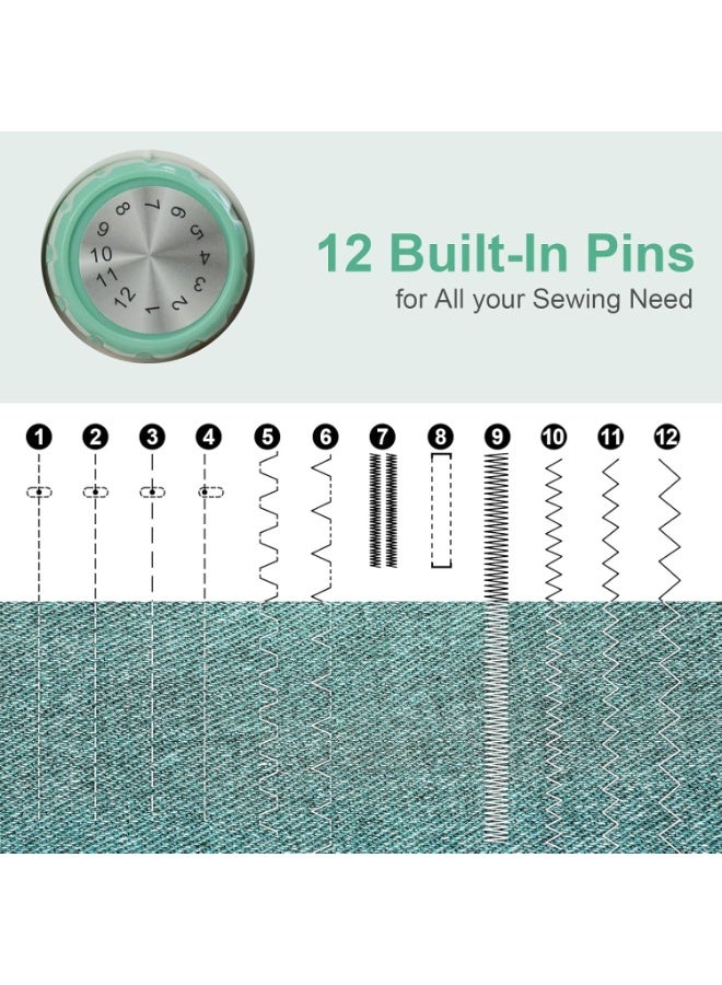 Stanew Portable Sewing Machine, Mini Electric Stitching Machine for Beginners, Double Needle 2 Speed 2 Thread Sewing Machine, 12 Built-In Stitches, Provide Sewing Kit with Foot Pedal and Floral Fabric - Image 2