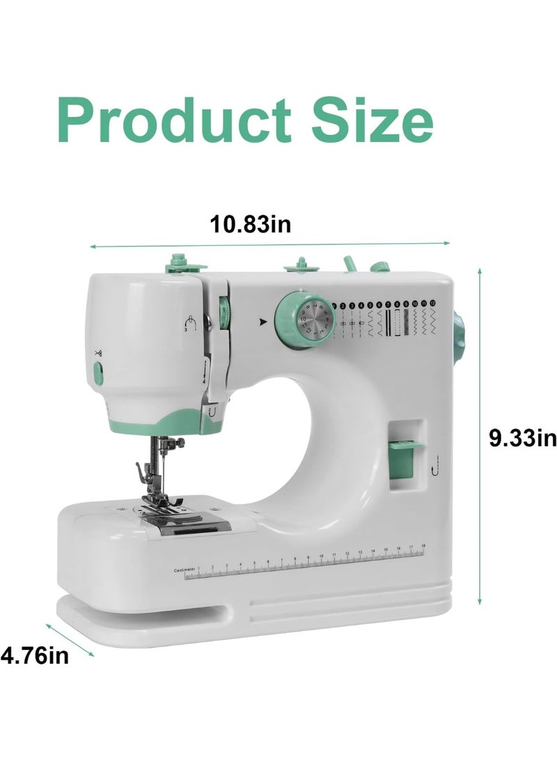 Stanew Portable Sewing Machine, Mini Electric Stitching Machine for Beginners, Double Needle 2 Speed 2 Thread Sewing Machine, 12 Built-In Stitches, Provide Sewing Kit with Foot Pedal and Floral Fabric - Image 4