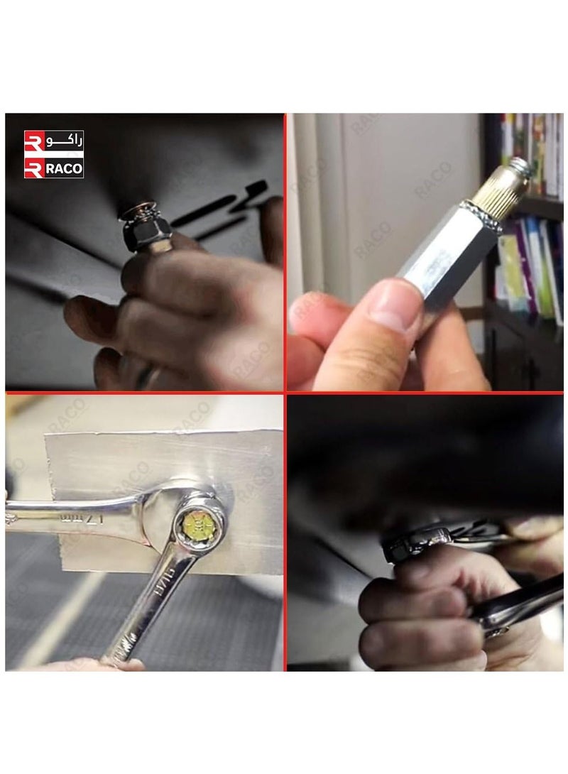 RACO Rivet Nut Knurled Body Carbon Steel Zinc Plated Flat Head Rivetnut Threaded Insert Nut for Metal Sheet, Steel, Aluminum, Plastic, Fiberglass (50 Pcs) - Image 4