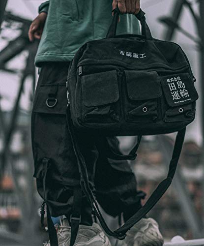 Niepce Inc Crossbody Travel Casual Shoulder Anti Theft Techwear Streetwear Messenger Bag (Black) - Image 4