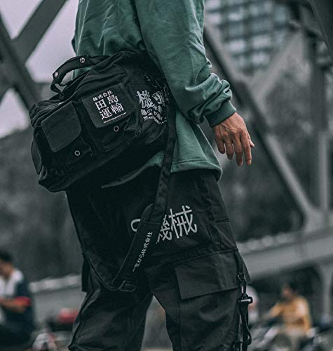 Niepce Inc Crossbody Travel Casual Shoulder Anti Theft Techwear Streetwear Messenger Bag (Black) - Image 3