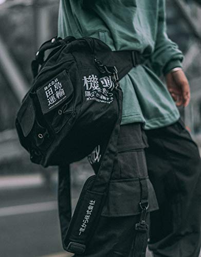 Niepce Inc Crossbody Travel Casual Shoulder Anti Theft Techwear Streetwear Messenger Bag (Black) - Image 2